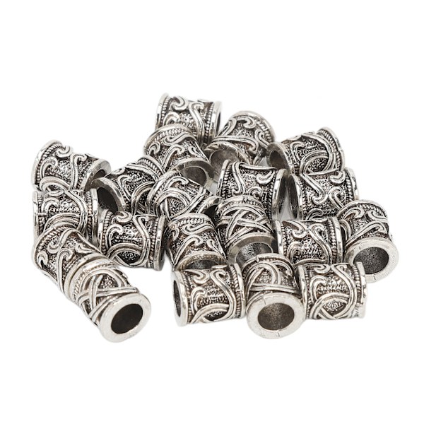 20PCS Skäggpärlor Retro Legering Flerfunktionella Hårpärlor för DIY Smyckesdekoration