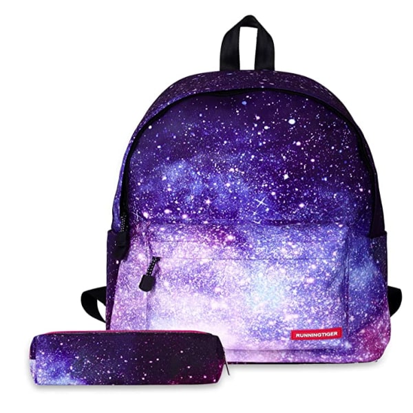 Unisex Galaxy Skole Rygsæk Canvas Rygsæk Laptop Bogtaske