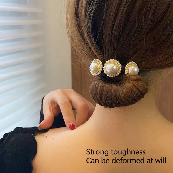 5 kpl Keinohelmi kukkanuttura naisille Kiiltävät elegantit hiukset poninhäntäkiharrin nuttura