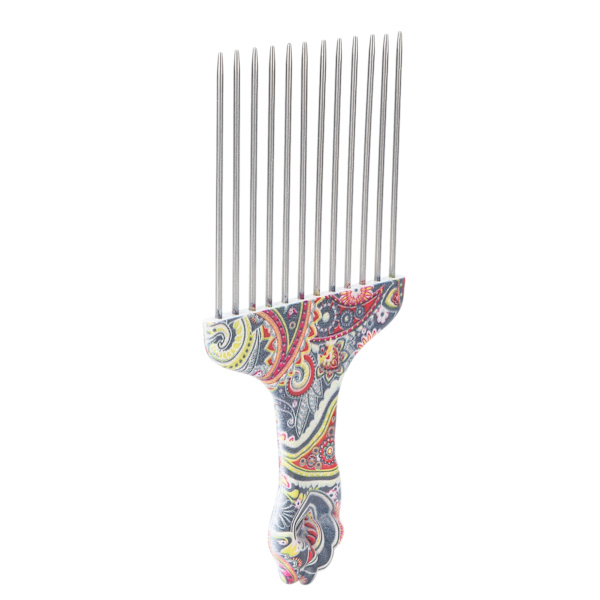 Hårplukkekam Profesjonell Afro Rustfritt Stål Tanglefri Hårplukkekam for Krøllete Hår Styling K4