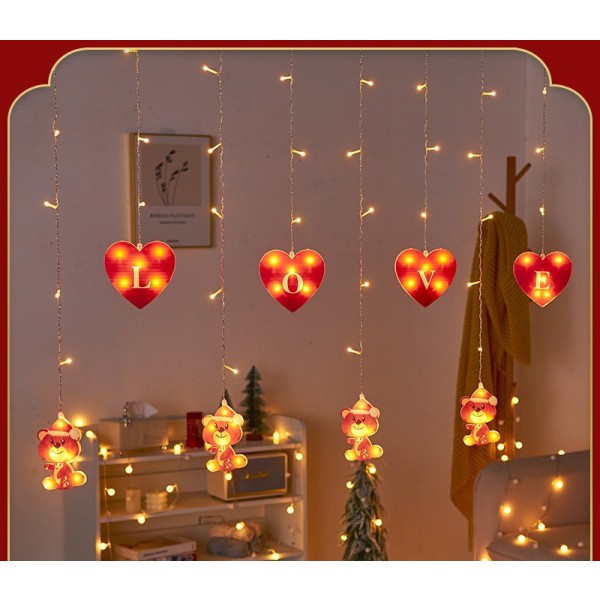 Jul Kærlighed Dekoration Ferie Atmosfære Lyskæde 3 M Værelse Plug-in Kobbertråd Led 4