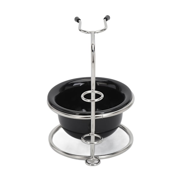 Barberhøvelstativ, robust, stabilt, stilig utseende, rustfritt, bærbart, skål for barberskum til herrer, for frisørsalong, hotell, hjem