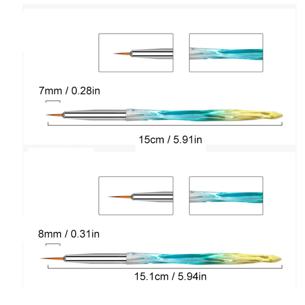 10 stk. Neglekunst Pen Bærbar Professionel UV Gel Neglekunst Maleri Prik Tegning Pen Gradient Blå