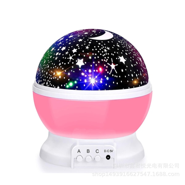 LED Automatisk Roterende Stjernelys Liten Nattelys USB Stjernelys Projeksjonsbordlampe Nattelys Blue Starry Sky DC  5V