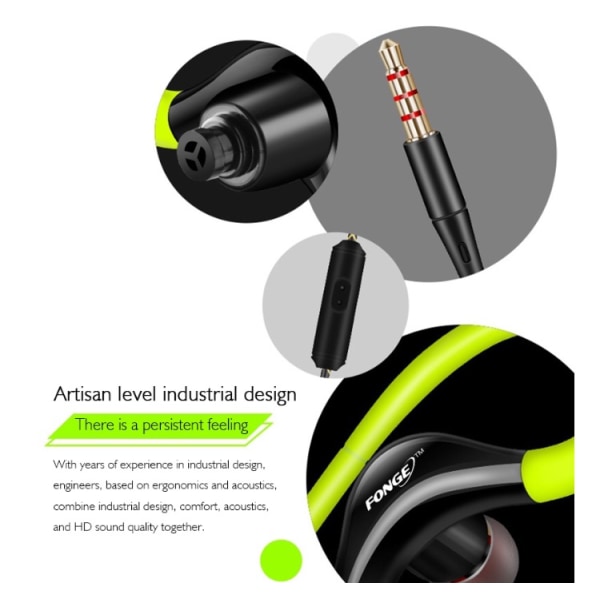 Fonge S760 Sport In-Ear Hörlurar med Mikrofon (Öronproppar) Vit