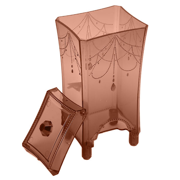 Bomuldspads Dispenser Robust Holdbar ABS Transparent Støvfri Let Tilgængelig Bomuld Rund Holder til Makeup Transparent Kaffe