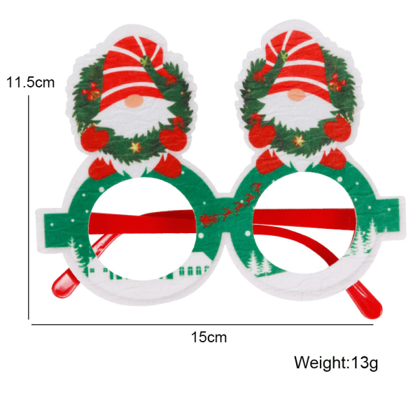 2023 New Christmas Felt Cloth Glasses Adult and Children Party Decoration 5 Average Size