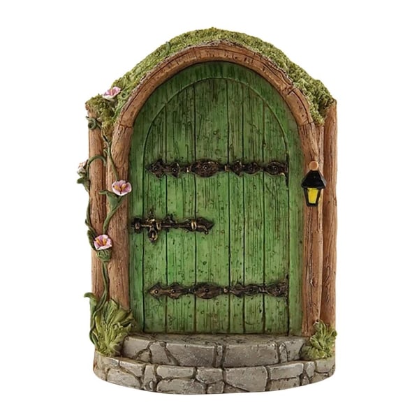 Miniatyr Pixie Elf Fairy Door Träd Trädgård Fönsterdörr Jul green