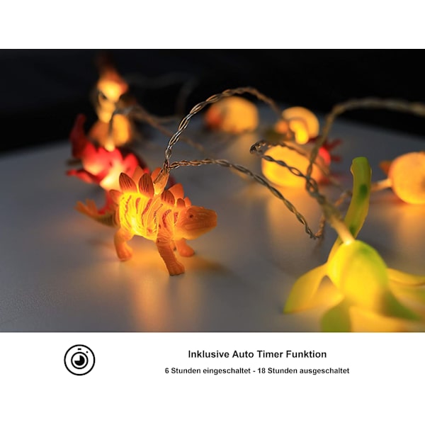 3 meter LED-batteridriven nattlampa Dino-dekoration