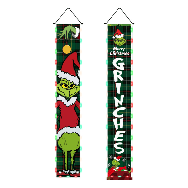 Jouluparatiisi Grinch Vihreä Haamu Juhla Päivä Koriste Paratiisi Led Valoilla Jouluparatiisi 2 30*180cm