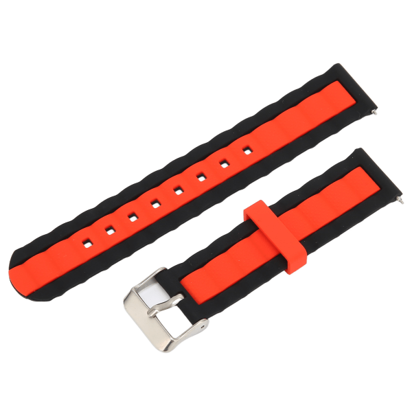 20mm Justerbar Silikonklokkearmbånd for Amazfit GTS 3/GTS 2/Bip S/Bip U Smartklokke Svart Rød