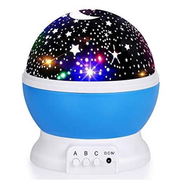 LED Automatisk Roterande Stjärnhimmel Liten Nattlampa USB Stjärnprojektion Bordlampa Nattlampa Blue Starry Sky DC  5V