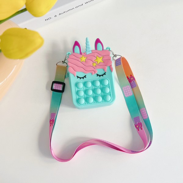 Pop-it Regnbue Unicorn Veske for Jenter green