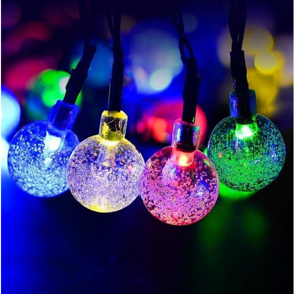 7m Solcellssträngljus Utomhus 50 LED Kristallglobljus