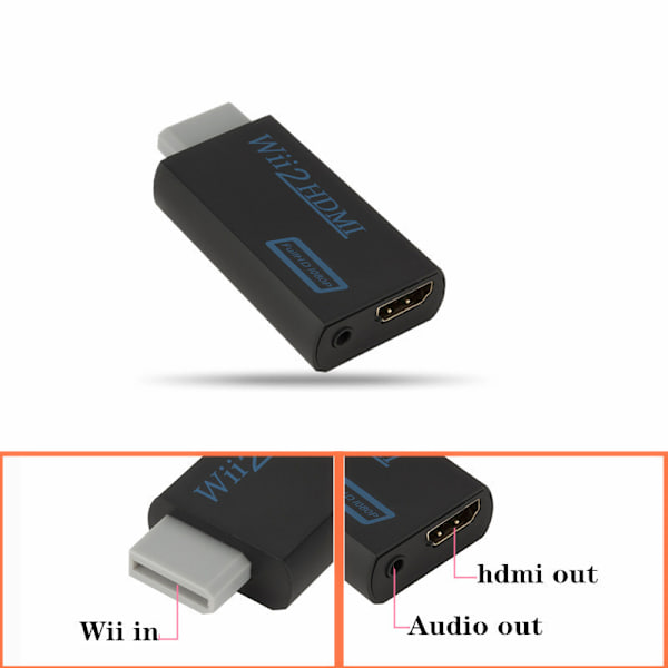Wii HDMI-muunnin Pelikonsoli Wii HDMI-sovitin Wii2hdmi White