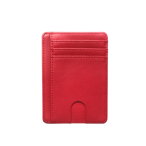 Korthållare för män och kvinnor RFID case mot avmagnetisering Flera kortplatser PU-läder bärbar kortväska Red