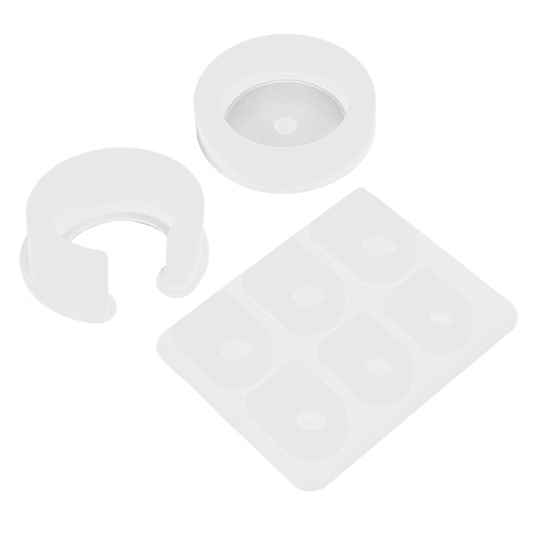 3 st Silikonformar Stora Storlekar Trendiga Ringar C-formade Armband Dropplimformar Set för DIY Handgjorda