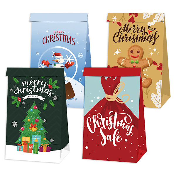 Joulu 2023 Uusi MerryChristmas Juhlan Koristelu Piirretty Joulukuusi Makeiset Lahjapussi 2 12pcs/Set
