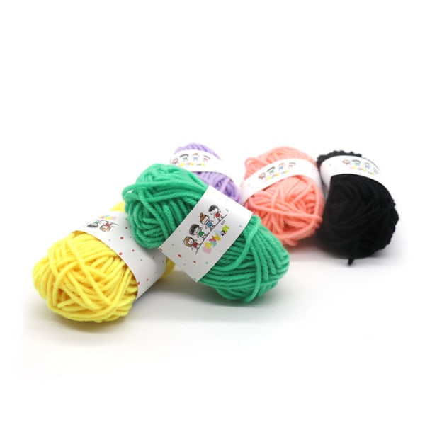 12 Farger Barn DIY Håndlaget Ull Barnehage Håndlaget DIY Materialer Black 12
