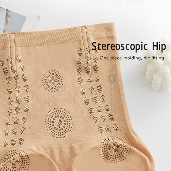 Formgivande Shorts Hög Midja Magkontroll Tätt Underkläder Nylon Kvinnor Höftlyft Underbyxor Hudfärg L (för 63-80kg)