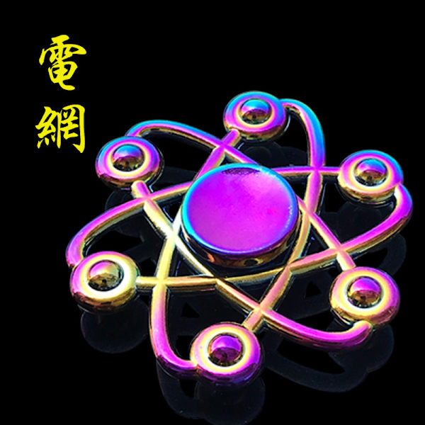 Metallisk fargerik legering fingertoppgyro Fingerrotasjon Finger Nyttig verktøy for stressreduksjon Colorful Power Grid 132