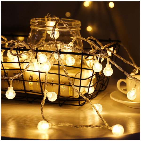 Julbelysning Julgransfärgade ljus Holiday Dekoration LED-belysningskedja Warm White 2 M 10 led Battery