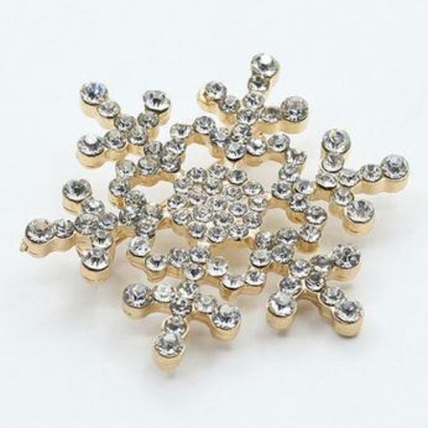 Jule-Snefnug Brosche Fuldt Diamant Boutonniere Gold