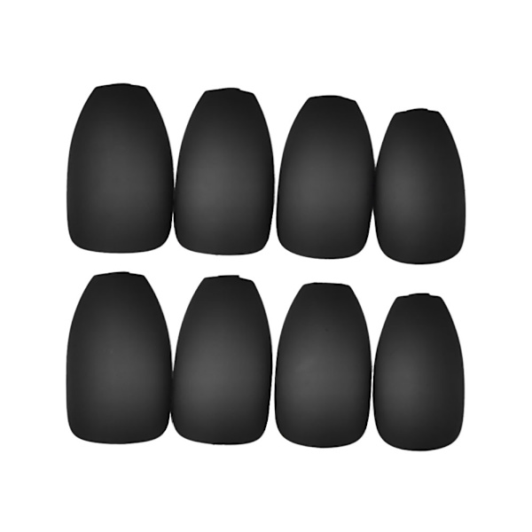 Manicure Færdig Fashion Polish Mat Manicure Patch Falsk Dekal Nail Art (Sort)