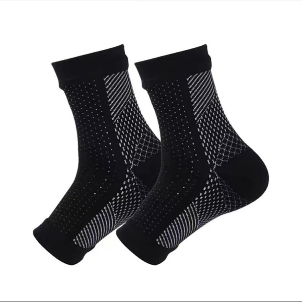 Nilkkasuojat, ulkoilmakuntoilusuukat, urheilun suojaavat avovarpaalliset kompressiosukat, joustavat sukat, kompressiosukat White background and black dots S/M