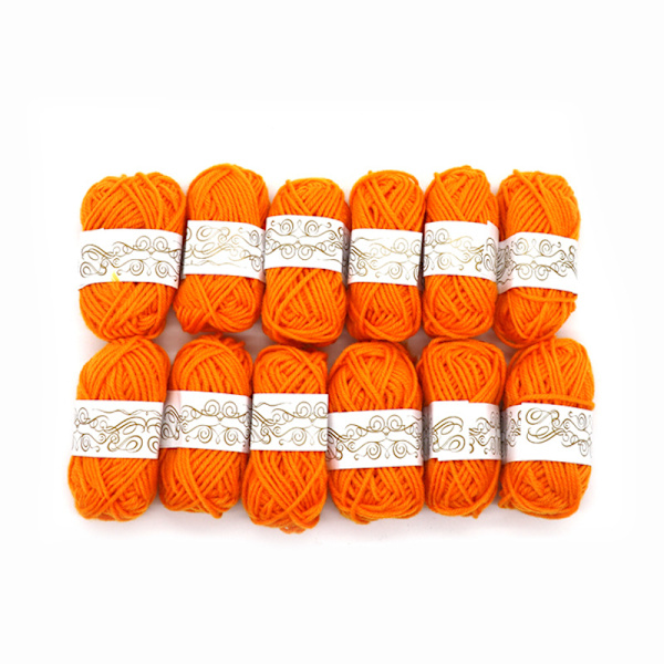 12 Färgade DIY-Material i Ull för Barn, Handgjorda för Förskolan 12 Orange