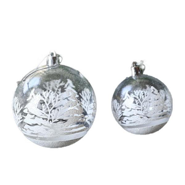 Julekugle Æske Farvet Tegning Julekugle Julepynt Pakke Hængende Kugle 8cm 6 Pack-Red