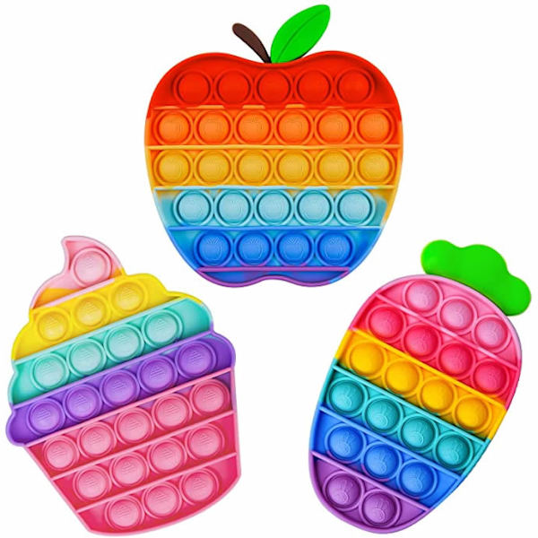 3-pack Pop It Fidget Leksaker för Barn och Vuxna Stil 3