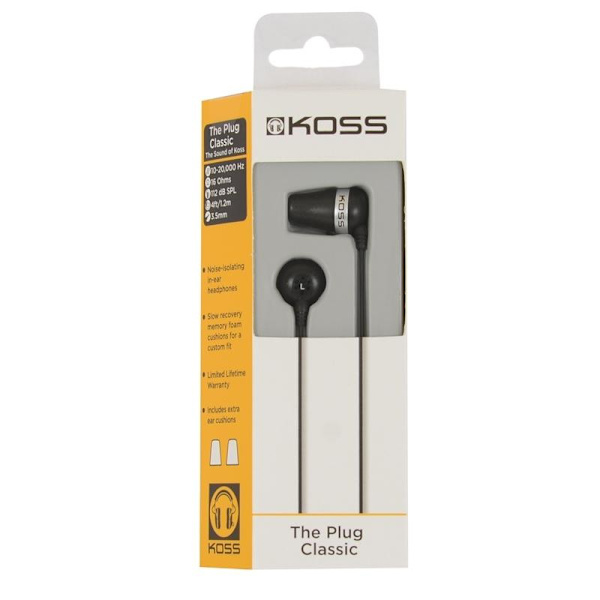 Koss The Plug Svarta In-Ear Hörlurar (186818)
