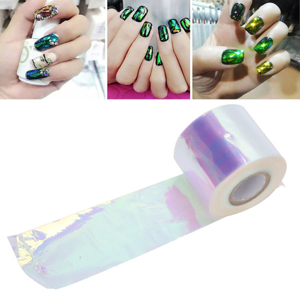 Negle Glasfolie Sticker Neglekunst Dekaler DIY Design Dekoration Manicure Værktøj 5cm x 100m01