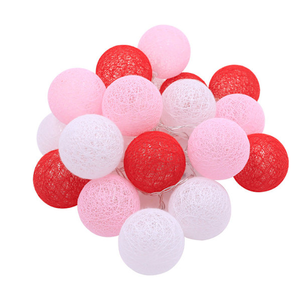 LED-joulufestivaali Koti Uusivuosi Koristelamppu Puuvillapallo Valoketju Viiniköynnös Bal Värillinen Lyhty Candy Color 6M40led USB