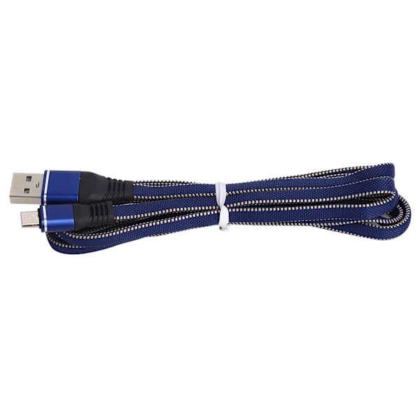 Micro USB Ladeledning Forlenget Nylonflettet Hurtigladingssnor for Android Mobiltelefoner Blå