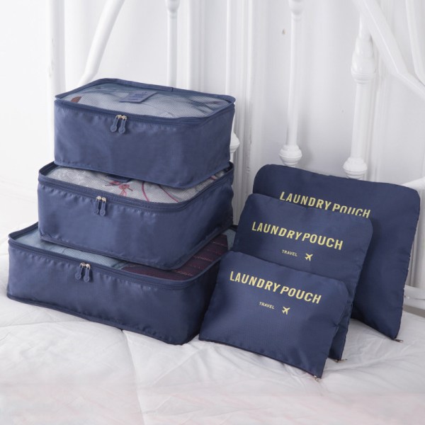 Square Oxford stof rejsetøj opbevaringstaske organisation seks stykke sæt opbevaringstaske grey