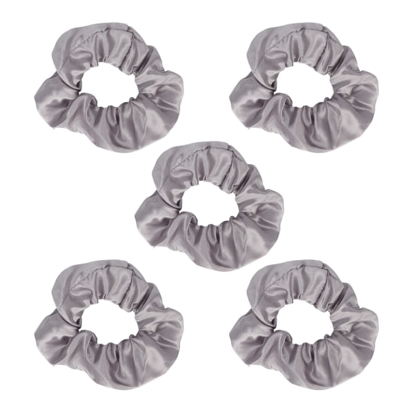5 stk. Lyse Scrunchies Lysende Grå Satin Elastisk Glød i Mørke Hår Scrunchie til Kvinder