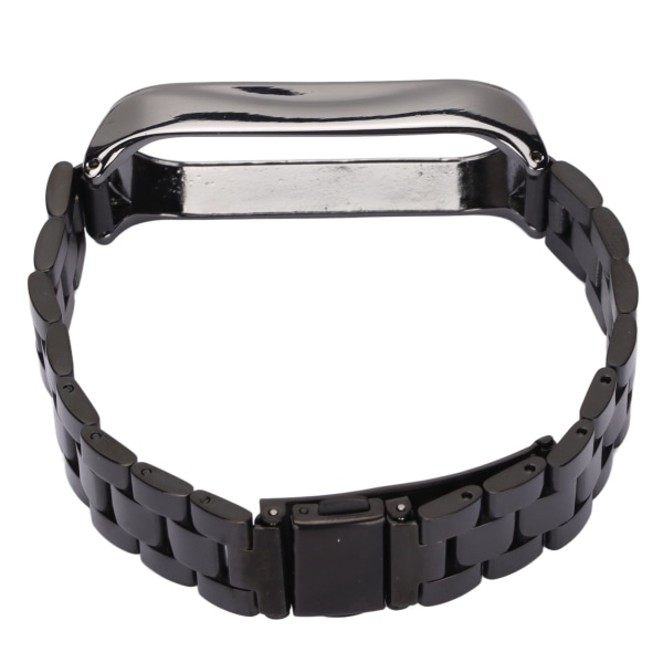 Smartwatch Armbåndsrem i Rustfrit Stål Anti-tabt med Dobbelt Lås Foldbar Spænde til Mi Band 6 Sort