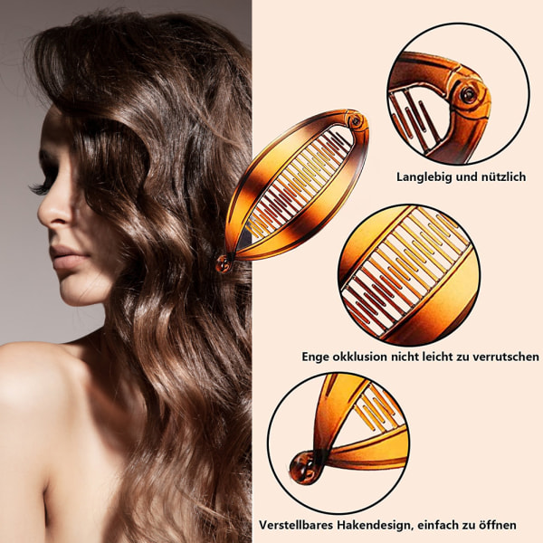 Banan hårklämmor Set Clincher Combs Fishtail Hårklämmor Kammar Håraccessoarer för kvinnor tjejer
