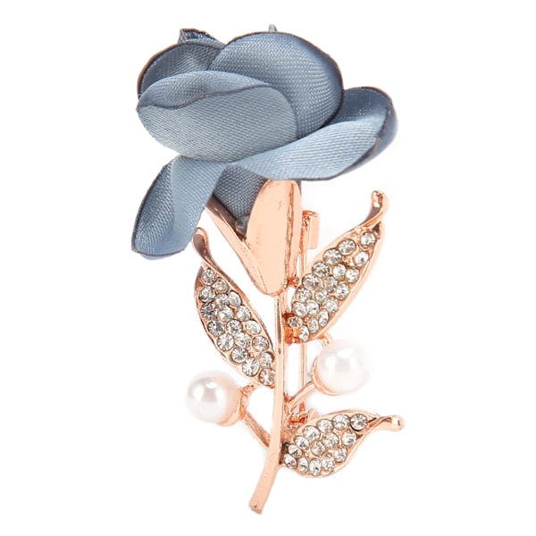 Brosch för kvinnor Blå Ros Strass Retro Elegant Stil Kristallbrosch för Fest Bröllop Födelsedag