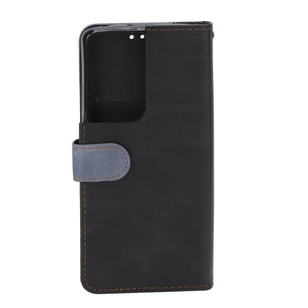 Telefonpung Flip Type Magnetisk PU Læder Telefonpung Cover til Samsung Galaxy S21 Ultra Grå