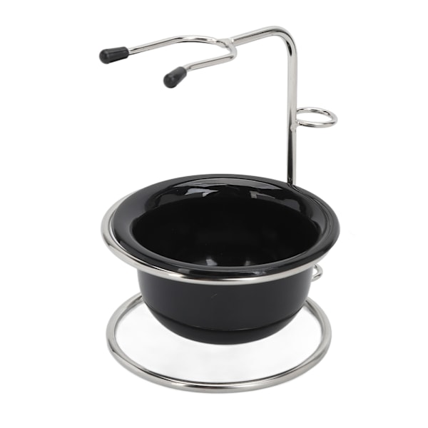 Barberhøvelstativ, robust, stabilt, stilig utseende, rustfritt, bærbart, skål for barberskum til herrer, for frisørsalong, hotell, hjem