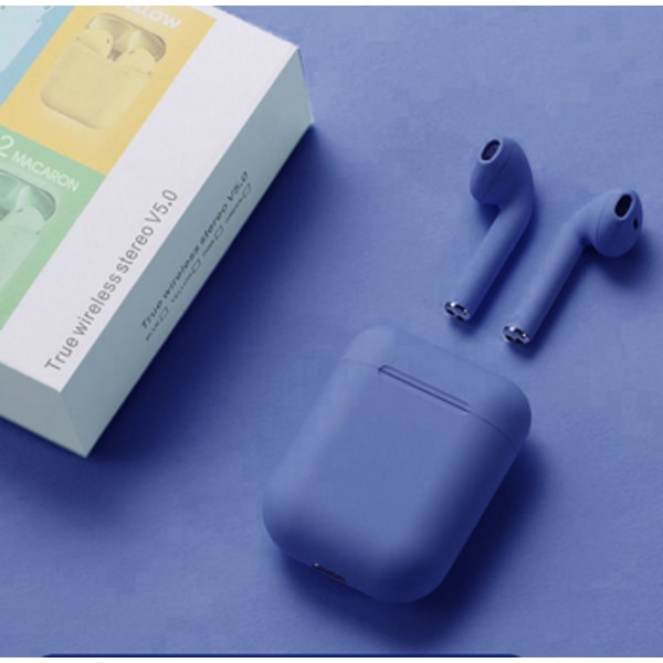 i12 trådlösa Bluetooth hörlurar TWS Touch Bluetooth hörlurar Mörkblå