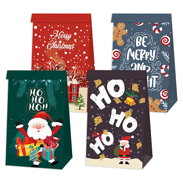 Joulu 2023 Uusi MerryChristmas Juhlan Koristelu Piirretty Joulukuusi Makeiset Lahjapussi 2 12pcs/Set