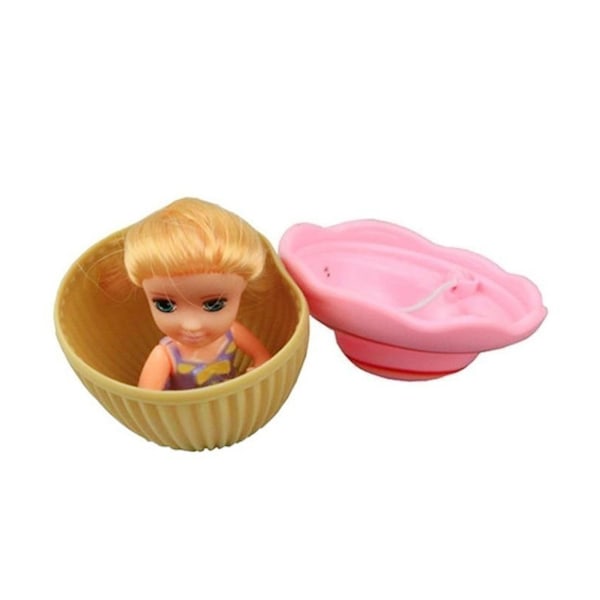 Cupcake-docka Lekhus Barnleksak Kake Mini Överraskning Dock Deformerbar Bakverk Prinsessa Söt Flicka Födelsedagspresent