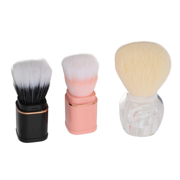 3 stk. Makeup Brush Set Bærbar Små Pensler Ansigt Håndholdt Teleskopisk Makeup Brush