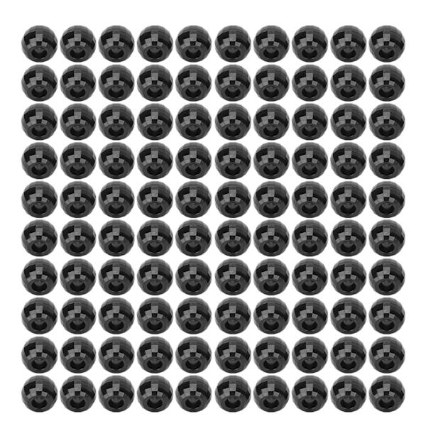 100 stk Hårflettingperler Plast Store Hull Seksjon 12mm Dreadlocks Hårflettingperler Svart