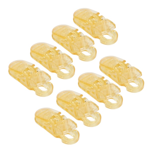 10 kpl läpinäkyvä keltainen äänenvaimentimien kaulanauhapidike muovinen vaihtoklipsi äänenvahvistimen pidikkeeseen