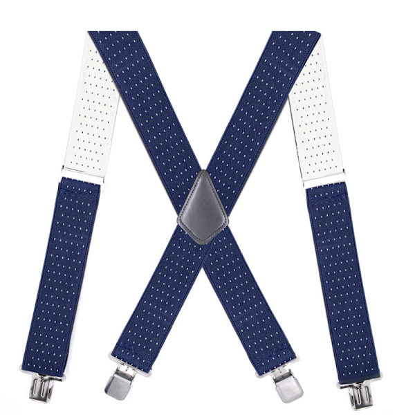 5 cm elastiska axelbandsfästen för män med 4 X-formade justerbara hängslen 20- Tibetan blue dots